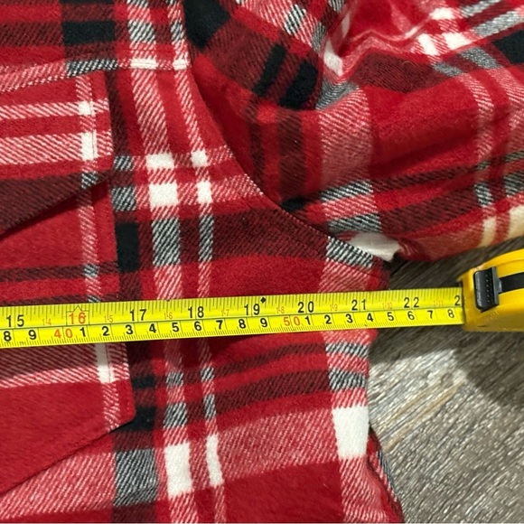 Lucky Brand Red Plaid Button Up Sherpa Fleece Lined Shirt Jacket Medium - Picture 13 of 13